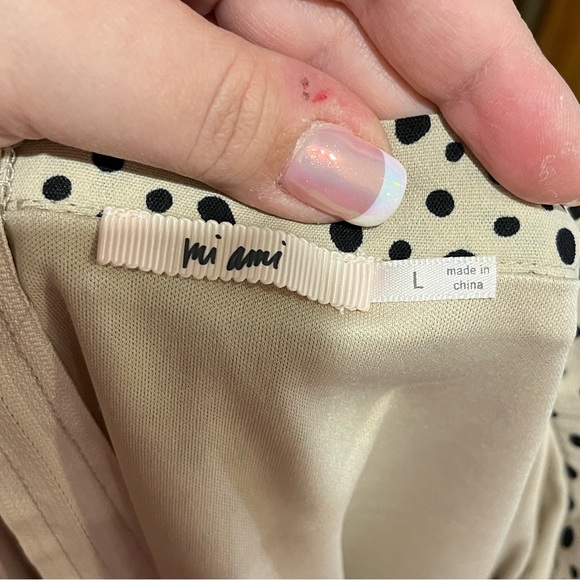 MI AMI neutral animal print ruffle accent skirt - Picture 2 of 4